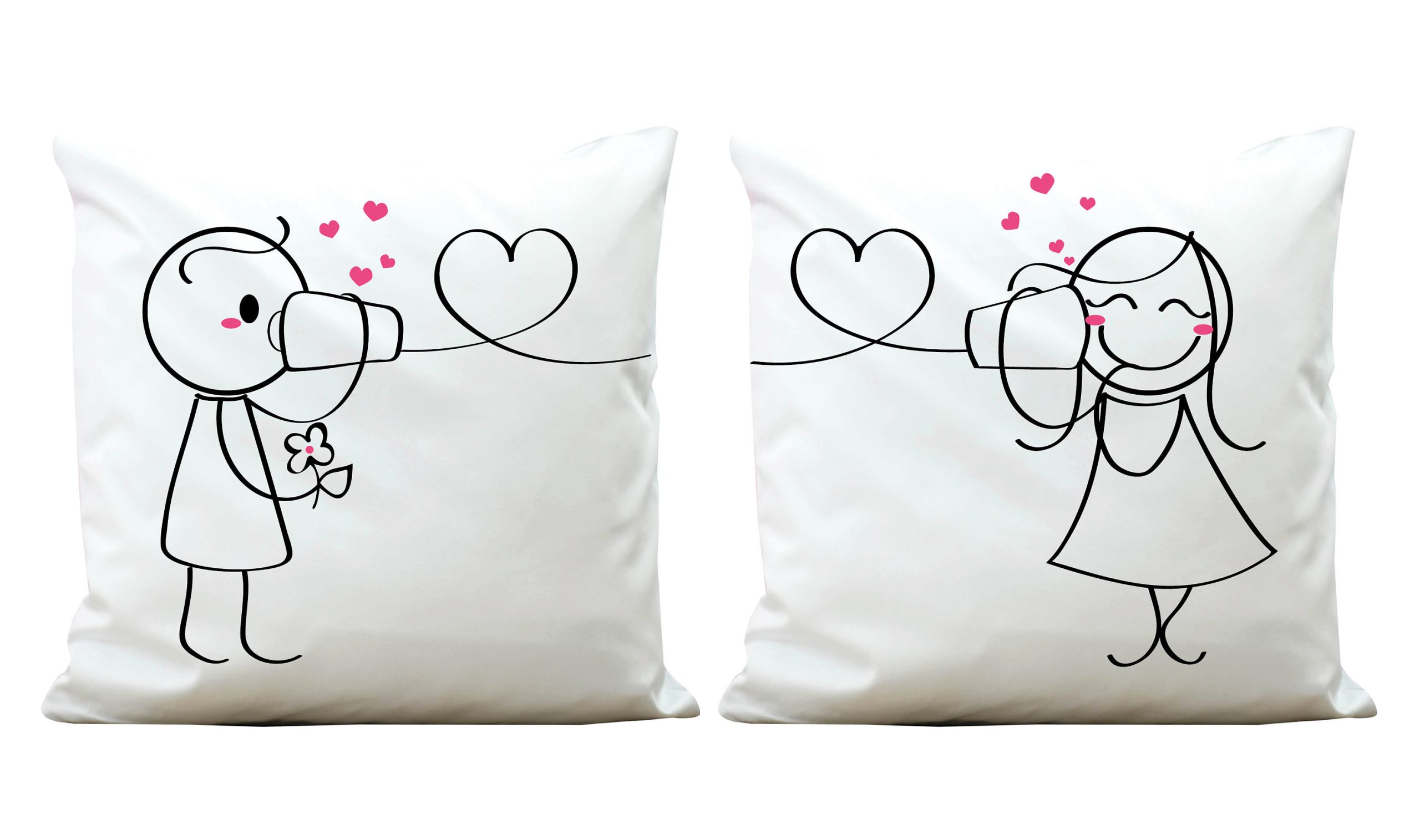 Kissen – Liebespaar Partnerkissen – Polyester, Geschenk für Partner oder Partnerin