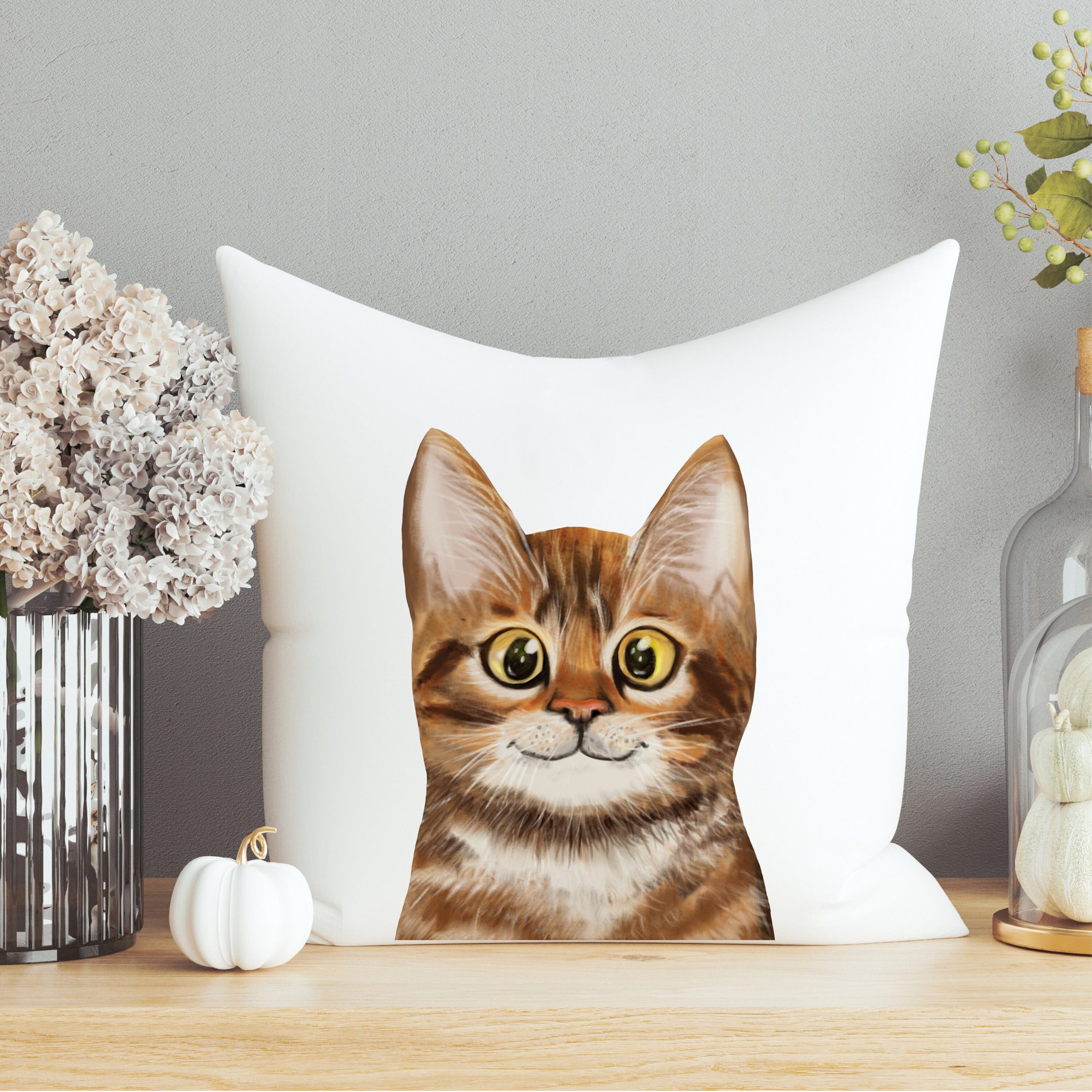 Kissen mit Aufdruck Katze Polyester 40 x 40 cm mit oder ohne Füllung bedruckt Geschenk