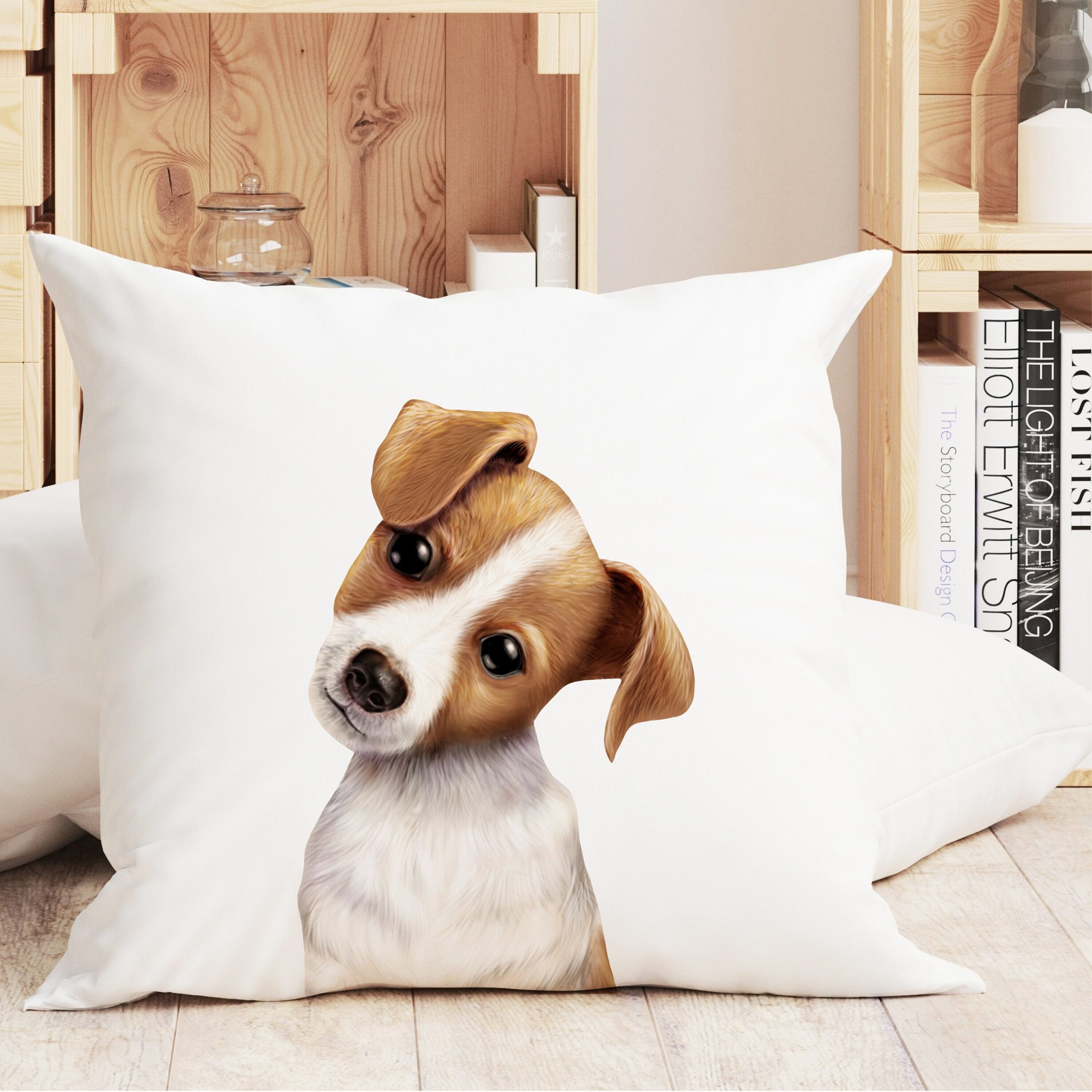 Kissen bedruckt mit einem Hund Jack Russel Terrier, Geschenk für einen Hundebesitzer