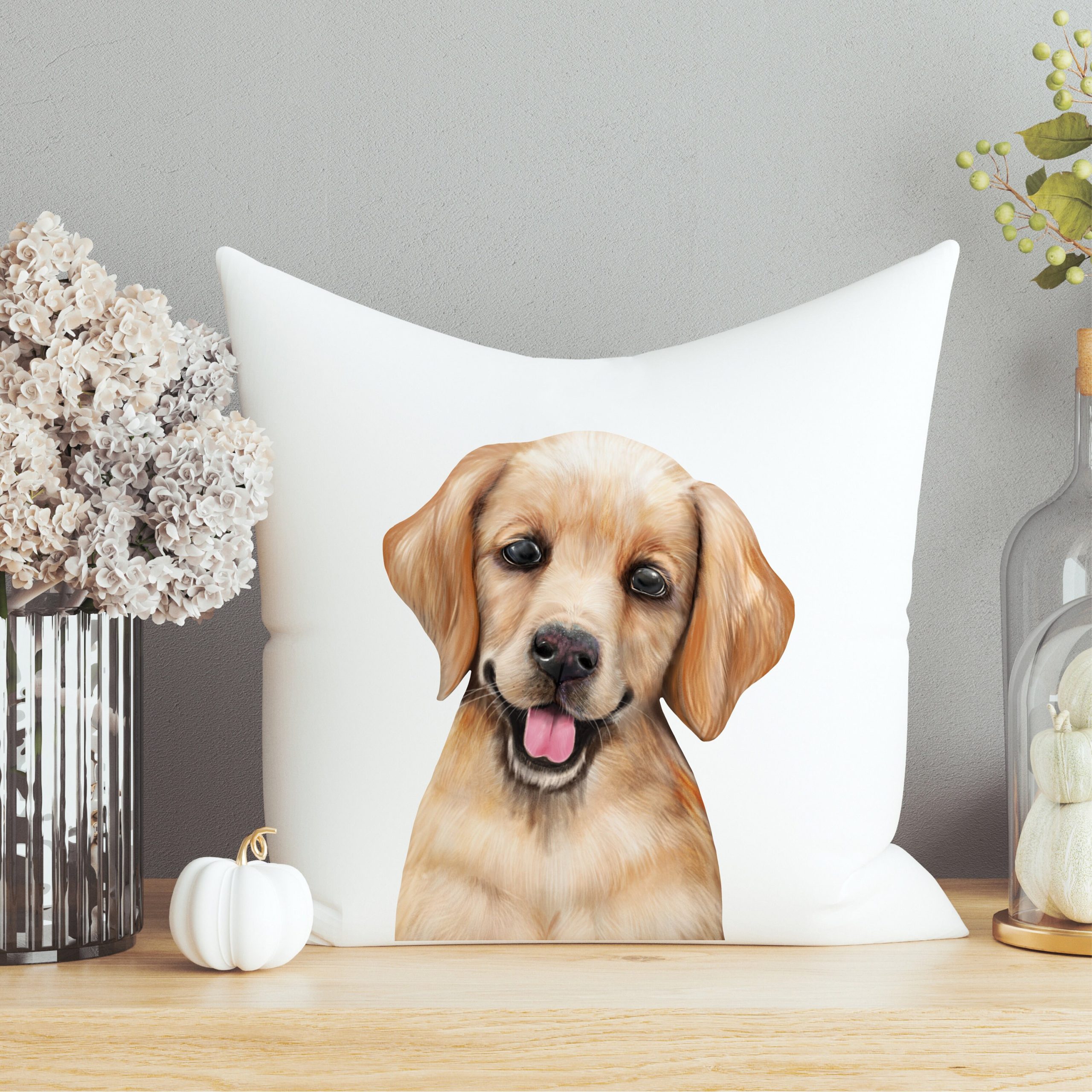 Kissen bedruckt mit Hund Golden Retriever, Geschenk für einen Hundebesitzer