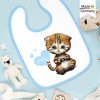 Auf dem Bild ist das Produkt: Bedrucktes Babylätzchen Katze Kätzchen Herz mit Klettverschluss Wunschnamen Individuell Kinder Lätzchen Kleinkind zum Preis von €14.90 abgebildet.