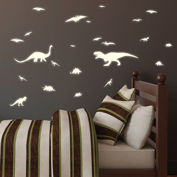 Leuchtaufkleber Dinosaurier Dino Kinderzimmer Leuchtsticker Geschenk Wanddekoration Wandtattoo
