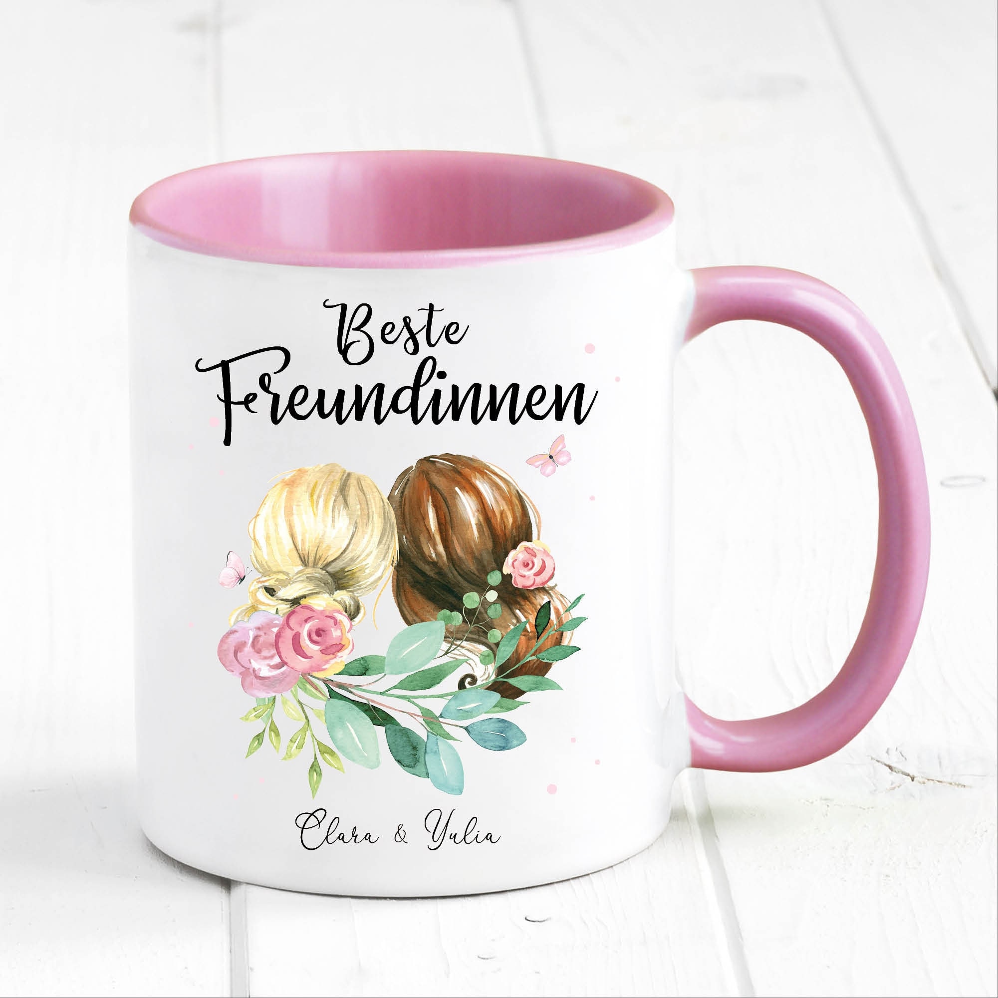 Tasse bedruckt Beste Freundinnen mit Wunschnamen Geschenk Geburtstag Kaffeetasse Kaffeebecher, Best Friends