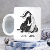 Tasse bedruckt Dachs Aufschrift Frechdachs, Kaffeetasse weiß, Geschenk Geburtstag 330 ml Auf dem Bild ist das Produkt: Tasse bedruckt Dachs Aufschrift Frechdachs, Kaffeetasse weiß, Geschenk Geburtstag 330 ml zum Preis von €15.90 abgebildet.