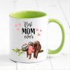 Auf dem Bild ist das Produkt: Tasse bedruckt Faultier Best Mom ever Geschenk Geburtstag Kaffeetasse Kaffeebecher zum Preis von €17.90 abgebildet.