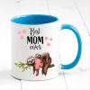 Auf dem Bild ist das Produkt: Tasse bedruckt Faultier Best Mom ever Geschenk Geburtstag Kaffeetasse Kaffeebecher zum Preis von €17.90 abgebildet.