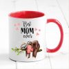 Auf dem Bild ist das Produkt: Tasse bedruckt Faultier Best Mom ever Geschenk Geburtstag Kaffeetasse Kaffeebecher zum Preis von €17.90 abgebildet.