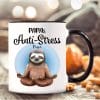 Auf dem Bild ist das Produkt: Tasse bedruckt Faultier Papas Anti-Stress Tasse, Geschenk Geburtstag Kaffeetasse Kaffeebecher, Weihnachtsgeschenk zum Preis von €18.9 abgebildet.