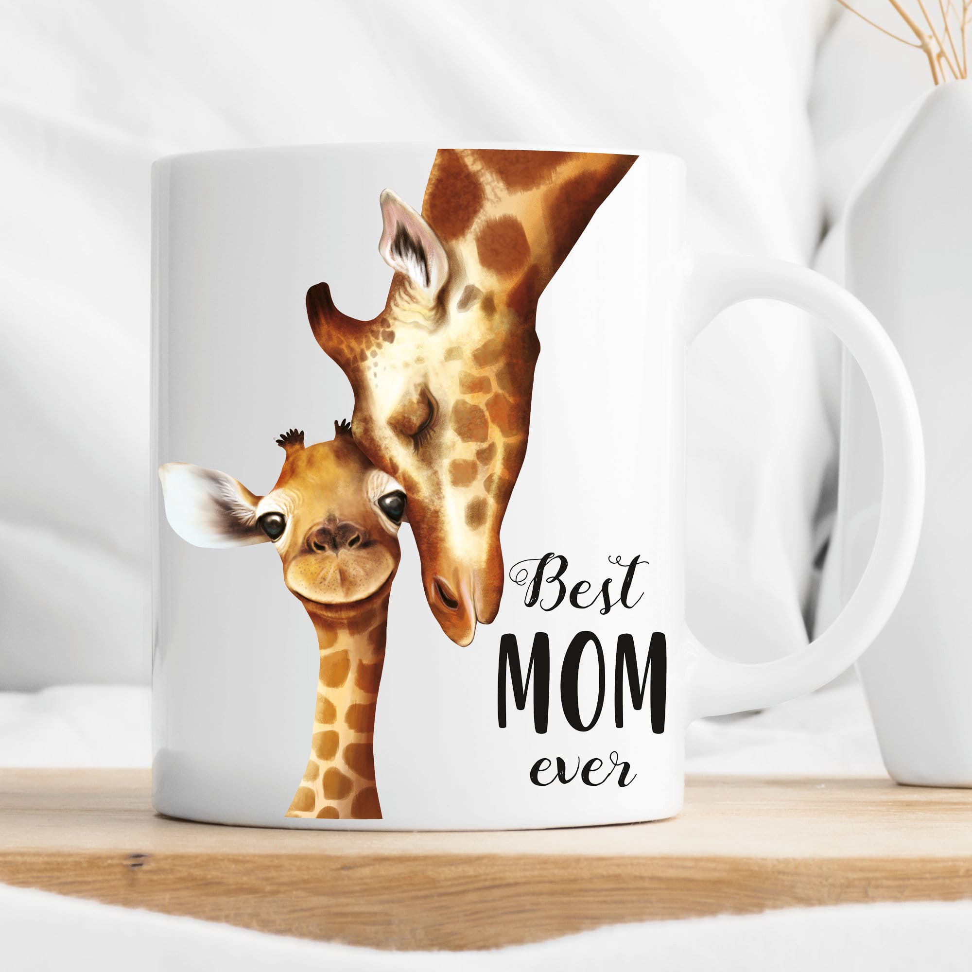 Tasse bedruckt Giraffe Baby Geschenk Best Mom ever Geschenk Geburtstag Muttertag