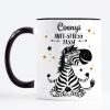 Auf dem Bild ist das Produkt: Tasse bedruckt Zebra Yoga Anti-Stress Tasse personalisiert mit Namen, Geschenk Freundin, Kaffeetasse Kaffeebecher zum Preis von €17.90 abgebildet.