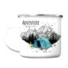 Tasse Campingbecher Emaille Berge und blaues Zelt, Adventure begins, Reisen Urlaub, Geschenk Geburtstag Camper Auf dem Bild ist das Produkt: Tasse Campingbecher Emaille Berge und blaues Zelt, Adventure begins, Reisen Urlaub, Geschenk Geburtstag Camper zum Preis von €18.90 abgebildet.