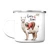 Auf dem Bild ist das Produkt: Tasse Campingbecher Emaille Lama und Faultier beste Freunde personalisiert mit Wunschnamen zum Preis von €18.9 abgebildet.