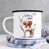 Auf dem Bild ist das Produkt: Tasse Campingbecher Emaille Lama und Faultier beste Freunde personalisiert mit Wunschnamen zum Preis von €18.9 abgebildet.