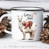 Auf dem Bild ist das Produkt: Tasse Campingbecher Emaille Lama und Faultier beste Freunde personalisiert mit Wunschnamen zum Preis von €18.9 abgebildet.
