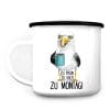 Auf dem Bild ist das Produkt: Tasse Emaille Campingbecher Möwe Zu früh zu kalt zu Montag maritim Ostsee Geschenkidee zum Preis von €18.9 abgebildet.