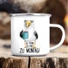 Auf dem Bild ist das Produkt: Tasse Emaille Campingbecher Möwe Zu früh zu kalt zu Montag maritim Ostsee Geschenkidee zum Preis von €18.9 abgebildet.