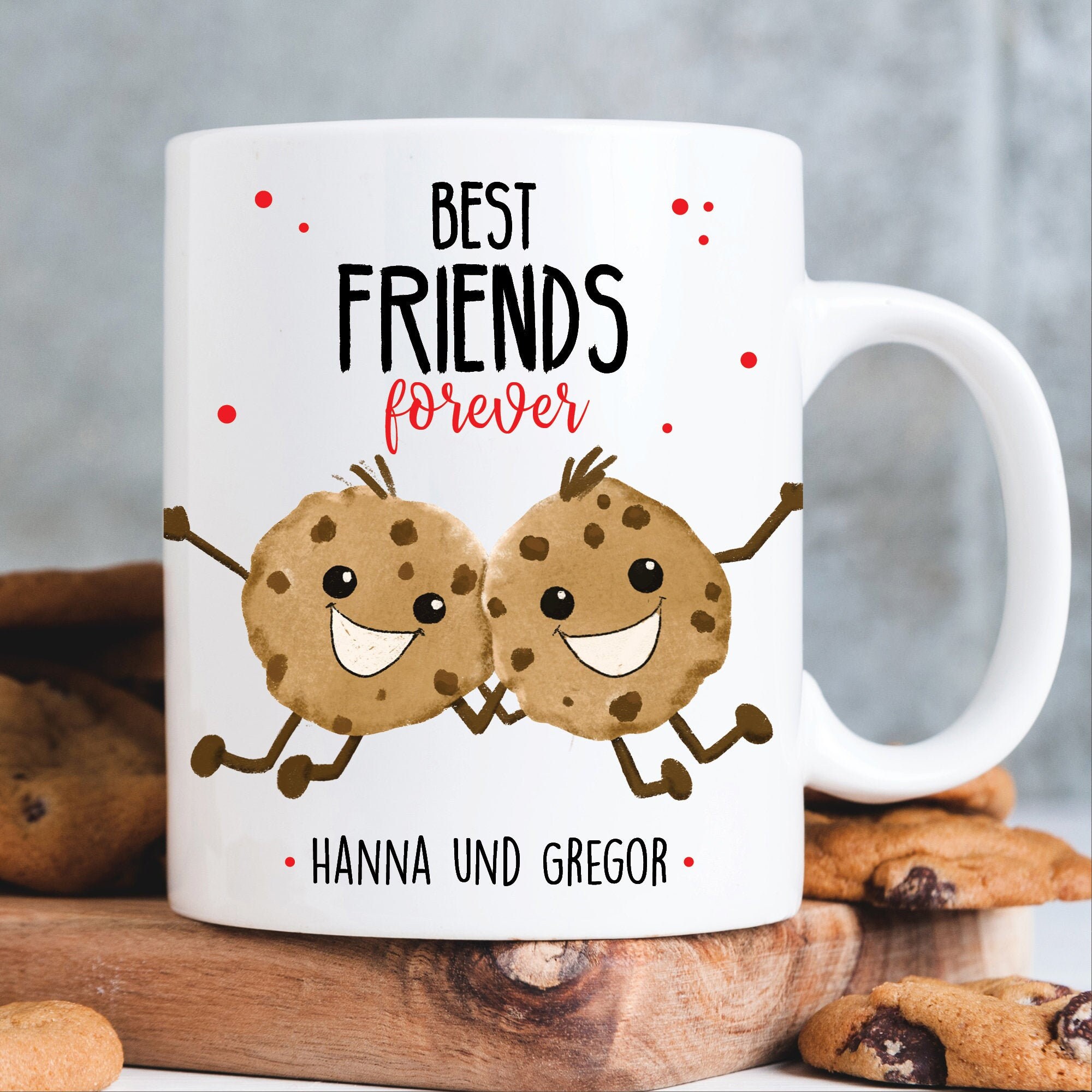 Tasse Freund Best Friends Forever Freundinnen Cookies personalisierbare Geschenkidee, Geschenk Geburtstag