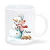 Tasse Schneemann Mädchen Keramiktasse für den Winter bedruckt winterlich Schneemann und Mädchen personalisiert mit Namen Geschenk Auf dem Bild ist das Produkt: Tasse Schneemann Mädchen Keramiktasse für den Winter bedruckt winterlich Schneemann und Mädchen personalisiert mit Namen Geschenk zum Preis von €18.9 abgebildet.