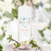 Auf dem Bild ist das Produkt: Taufkerze Junge Mädchen Herz aus Zweigen grün türkis pastell mit Namen, Datum und auf Wunsch eigenem, vorgegebenem oder keinem Taufspruch zum Preis von €6.4 abgebildet.