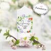 Auf dem Bild ist das Produkt: Taufkerze Kerze zur Taufe oder Kommunion Blumenkranz Kreuz Taufspruch mit Wunschname & Datum zum Preis von €6.4 abgebildet.