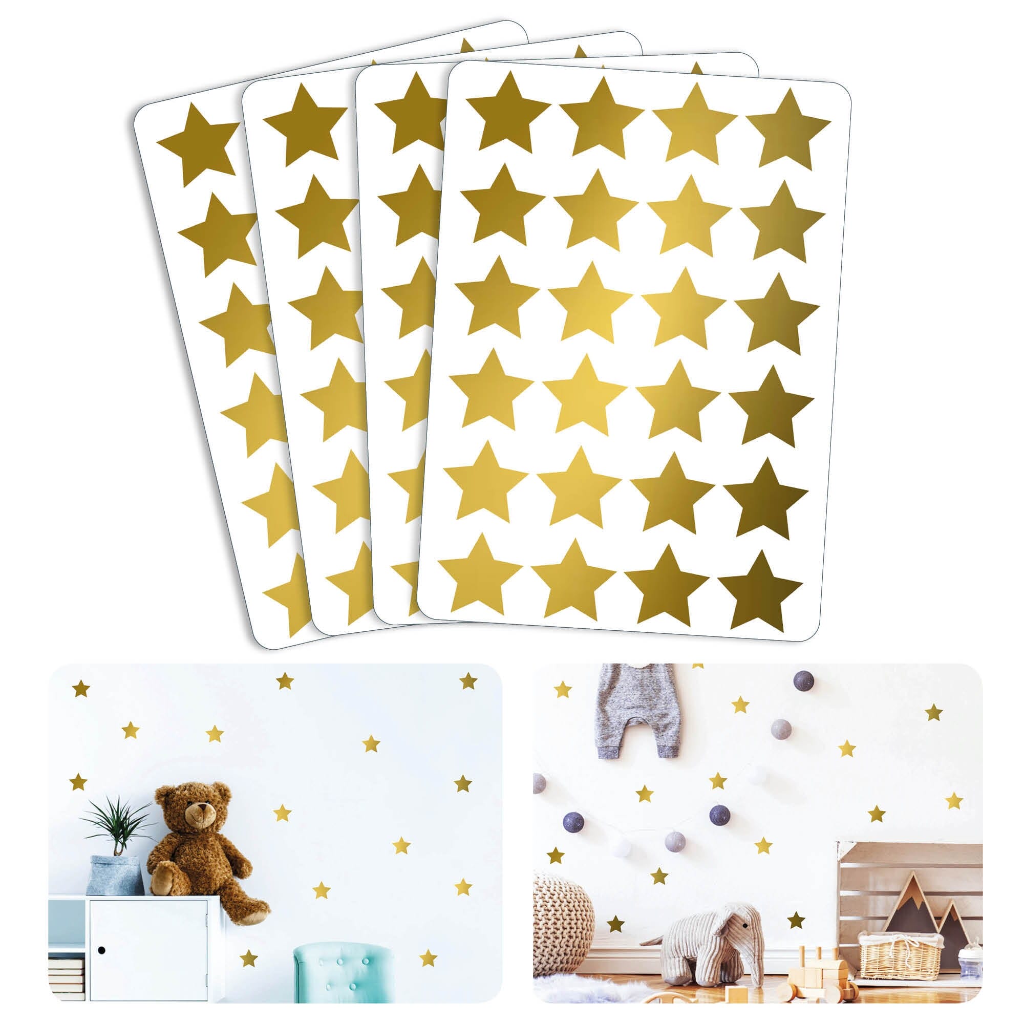 Wandsticker Aufkleber Sterne Set gold Geschenkaufkleber Dekosterne 96 Stück