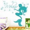 Auf dem Bild ist das Produkt: Wandtattoo Kinderzimmer Mädchen Meerjungfrau mit Wunschnamen zum Preis von €23.90 abgebildet.