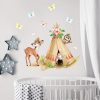 Wandtattoo Kinderzimmer Tipi Indianer Reh Zelt Eule Schmetterlinge Dekoration Babyzimmer Auf dem Bild ist das Produkt: Wandtattoo Kinderzimmer Tipi Indianer Reh Zelt Eule Schmetterlinge Dekoration Babyzimmer zum Preis von €19.9 abgebildet.