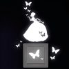 Auf dem Bild ist das Produkt: Leuchtaufkleber Lichtschalter Prinzessin Schmetterling fluoreszierende Dekoration Kinderzimmer zum Preis von €7.5 abgebildet.