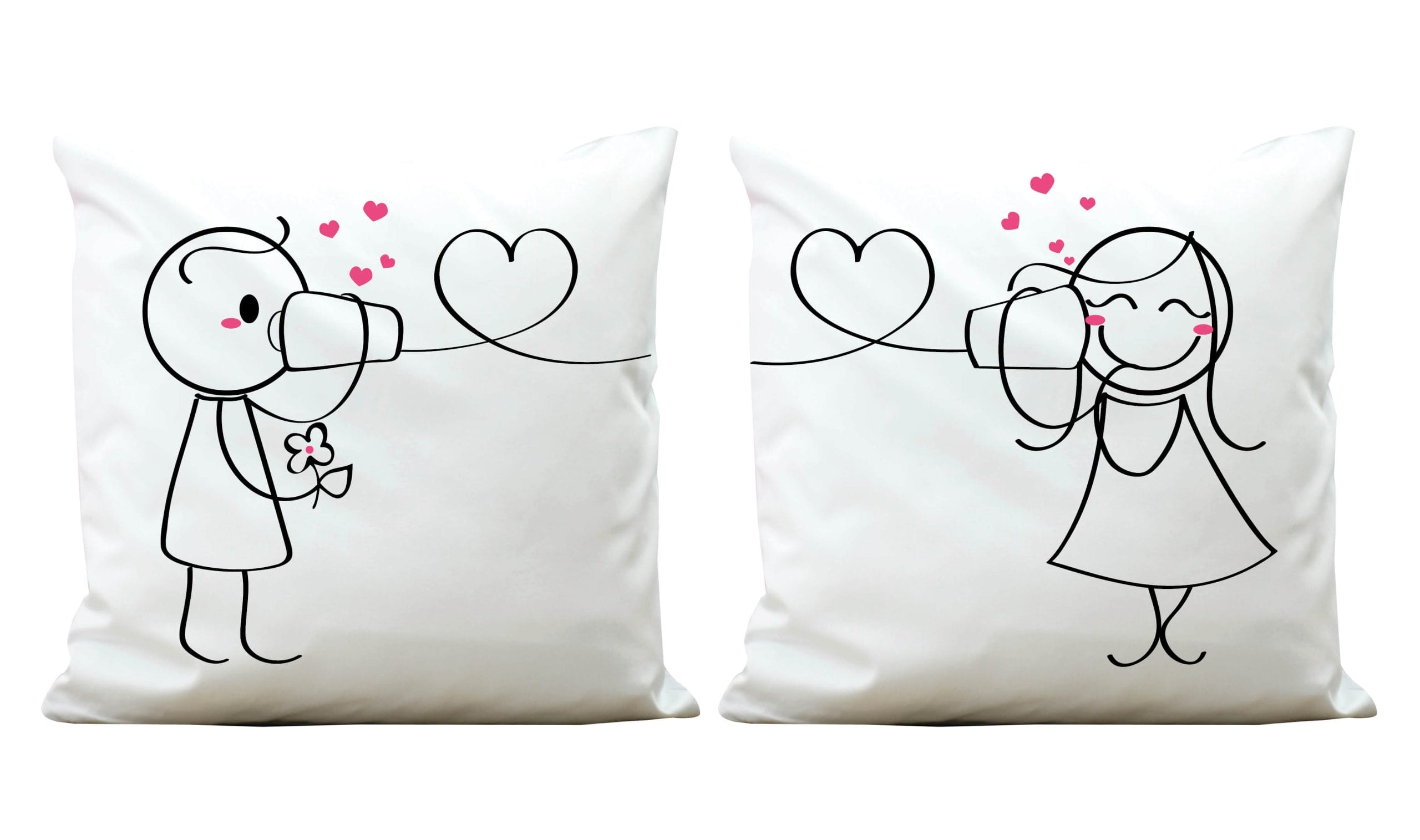 Auf dem Bild ist das Produkt: Kissen – Liebespaar Partnerkissen – Polyester, Geschenk für Partner oder Partnerin zum Preis von €25.90 abgebildet.