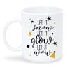 Auf dem Bild ist das Produkt: Tasse bedruckt Spruch Weihnachtstasse Nikolaus Let it snow let it glow let it wow Glühweintasse zum Preis von €15.90 abgebildet.