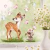 Auf dem Bild ist das Produkt: Fensterbild Frühling Ostern Reh mit Hasen und Schmetterlingen Wiederverwendbare Fensterdeko Kinderzimmer Kind zum Preis von €13.9 abgebildet.