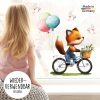 Auf dem Bild ist das Produkt: Fensterbild Frühling Fuchs mit Ballons und Vögeln Fensterdeko Kinderzimmer Kind zum Preis von €13.9 abgebildet.