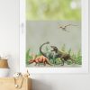 Auf dem Bild ist das Produkt: Sichtschutzfolie Kinderzimmer Dinosaurier Fensterfolie Fensterdeko Milchglasfolie Dinos Folie Junge Blickdicht zum Preis von €29.9 abgebildet.
