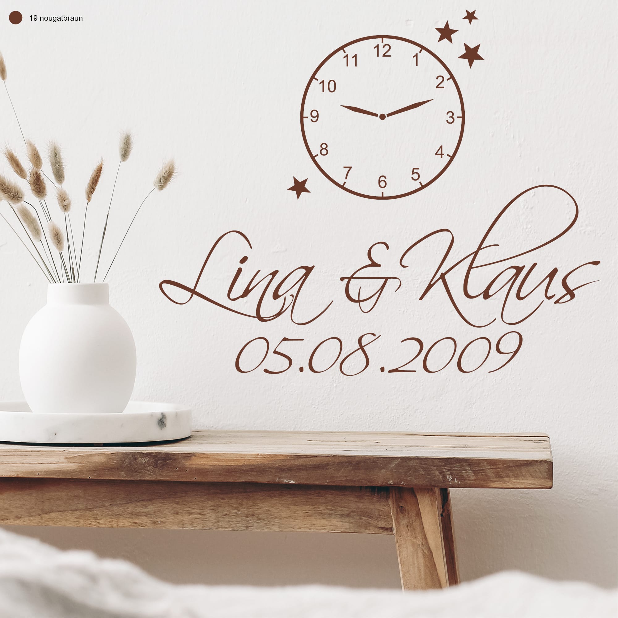 Auf dem Bild ist das Produkt: Wandtattoo In diesen Momenten stand unsere Zeit zusätzliche Uhr für Wandbild 10976 zum Preis von €9.9 abgebildet.