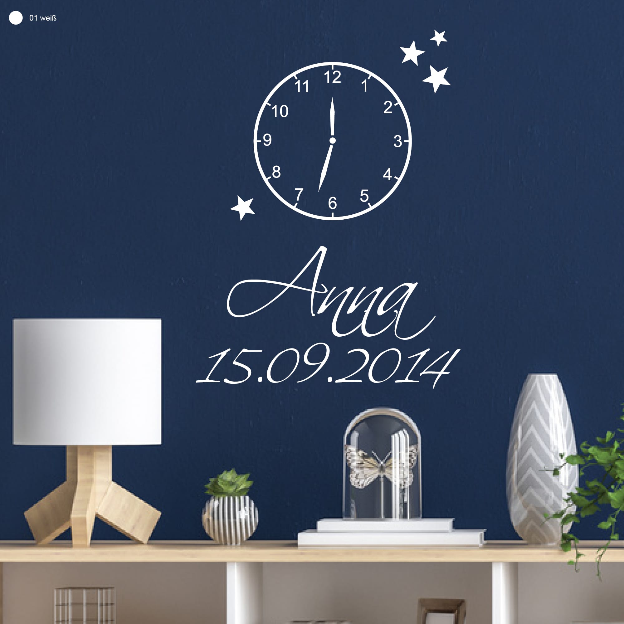 Auf dem Bild ist das Produkt: Wandtattoo In diesen Momenten stand unsere Zeit zusätzliche Uhr für Wandbild 10976 zum Preis von €9.9 abgebildet.