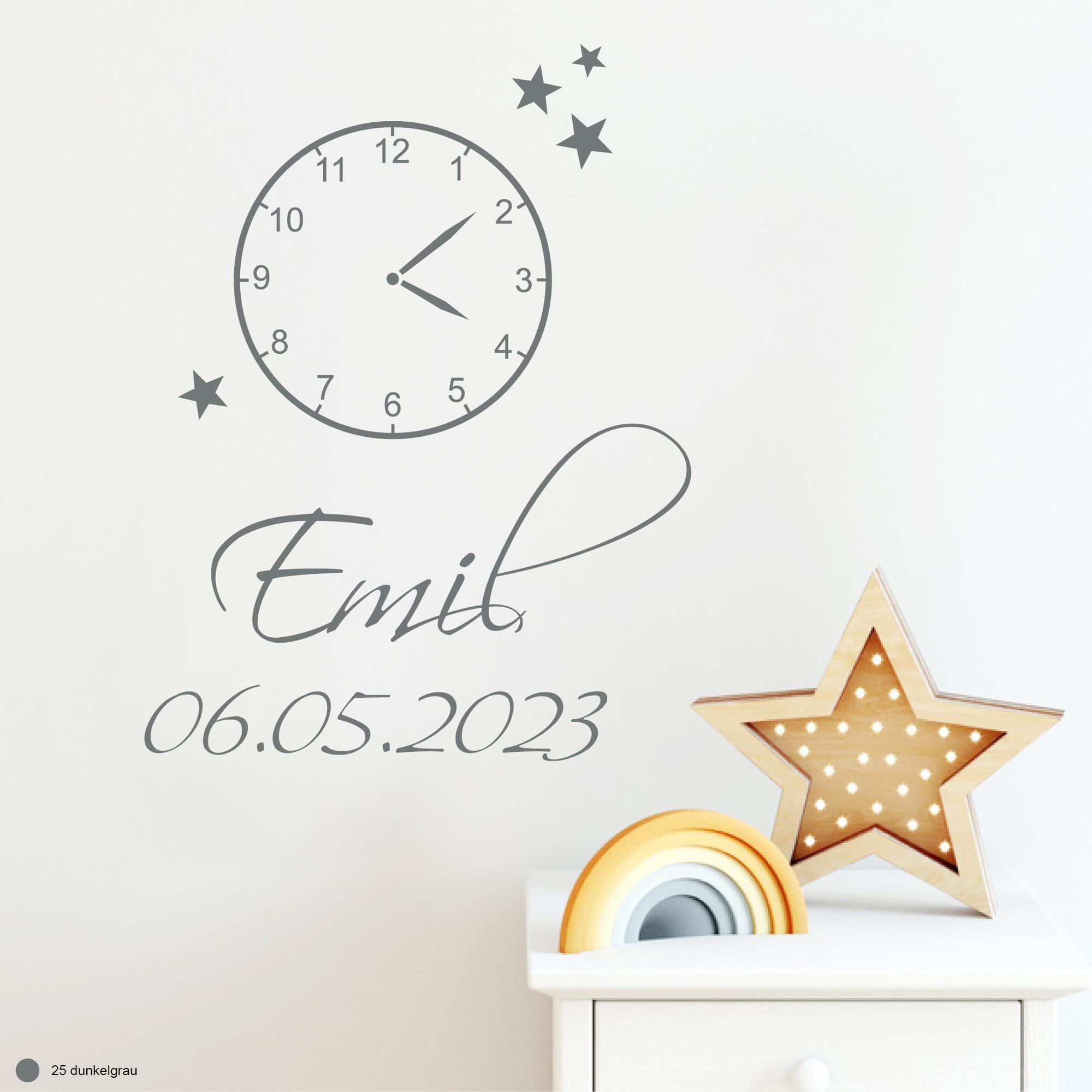 Auf dem Bild ist das Produkt: Wandtattoo In diesen Momenten stand unsere Zeit zusätzliche Uhr für Wandbild 10976 zum Preis von €9.9 abgebildet.