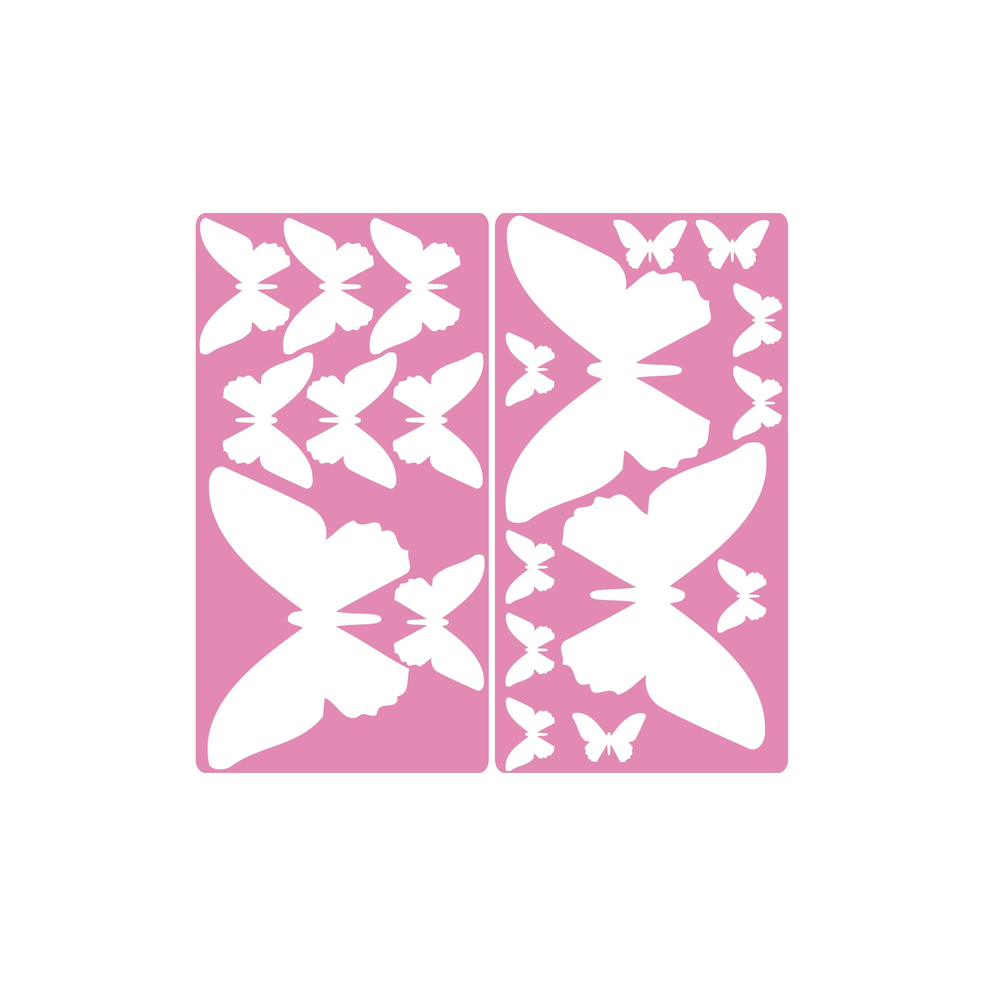 Auf dem Bild ist das Produkt: Fensteraufkleber Frühling Schmetterlinge weiß WIEDERVERWENDBAR zum Preis von €8.9 abgebildet.