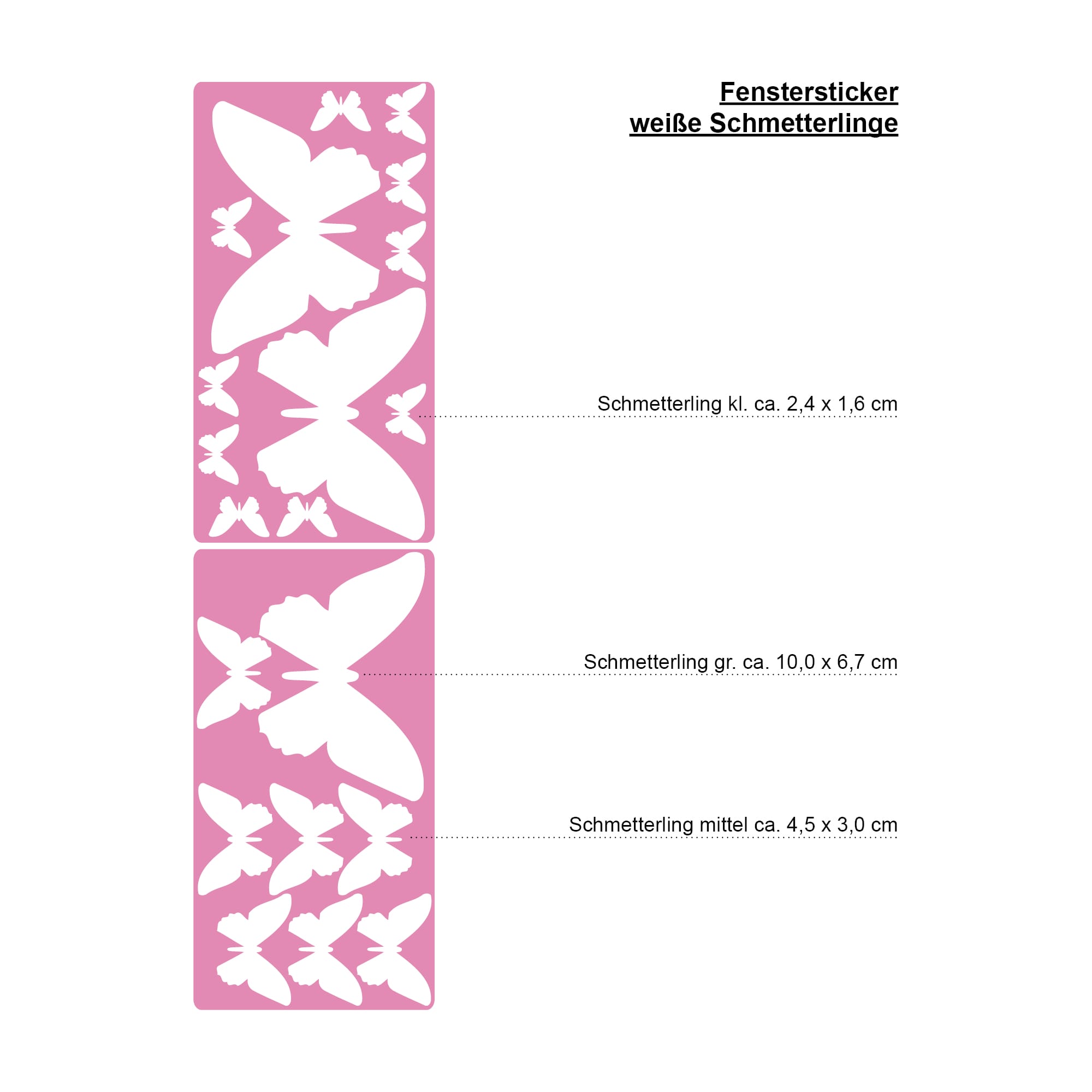 Auf dem Bild ist das Produkt: Fensteraufkleber Frühling Schmetterlinge weiß WIEDERVERWENDBAR zum Preis von €8.9 abgebildet.