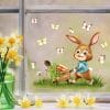 Fensterbild Frühling Ostern Hase mit Schubkarre Möhren Schmetterlingen Fensterdeko Kind Frühlingsdeko wiederverwendbar Auf dem Bild ist das Produkt: Fensterbild Frühling Ostern Hase mit Schubkarre Möhren Schmetterlingen Fensterdeko Kind Frühlingsdeko wiederverwendbar zum Preis von €13.9 abgebildet.