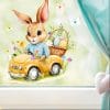Fensterbild Frühling Ostern Hasen im gelben Auto mit Schmetterlingen Ostereiern und Blumen Fensterdeko Kinderzimmer Kind Frühlingsdeko Auf dem Bild ist das Produkt: Fensterbild Frühling Ostern Hasen im gelben Auto mit Schmetterlingen Ostereiern und Blumen Fensterdeko Kinderzimmer Kind Frühlingsdeko zum Preis von €13.9 abgebildet.