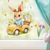 Auf dem Bild ist das Produkt: Fensterbild Set Frühling Ostern Hasen im Auto mit Schmetterlingen Ostereiern Küken Lamm & Blumen Fensterdeko Frühlingsdeko zum Preis von €13.9 abgebildet.