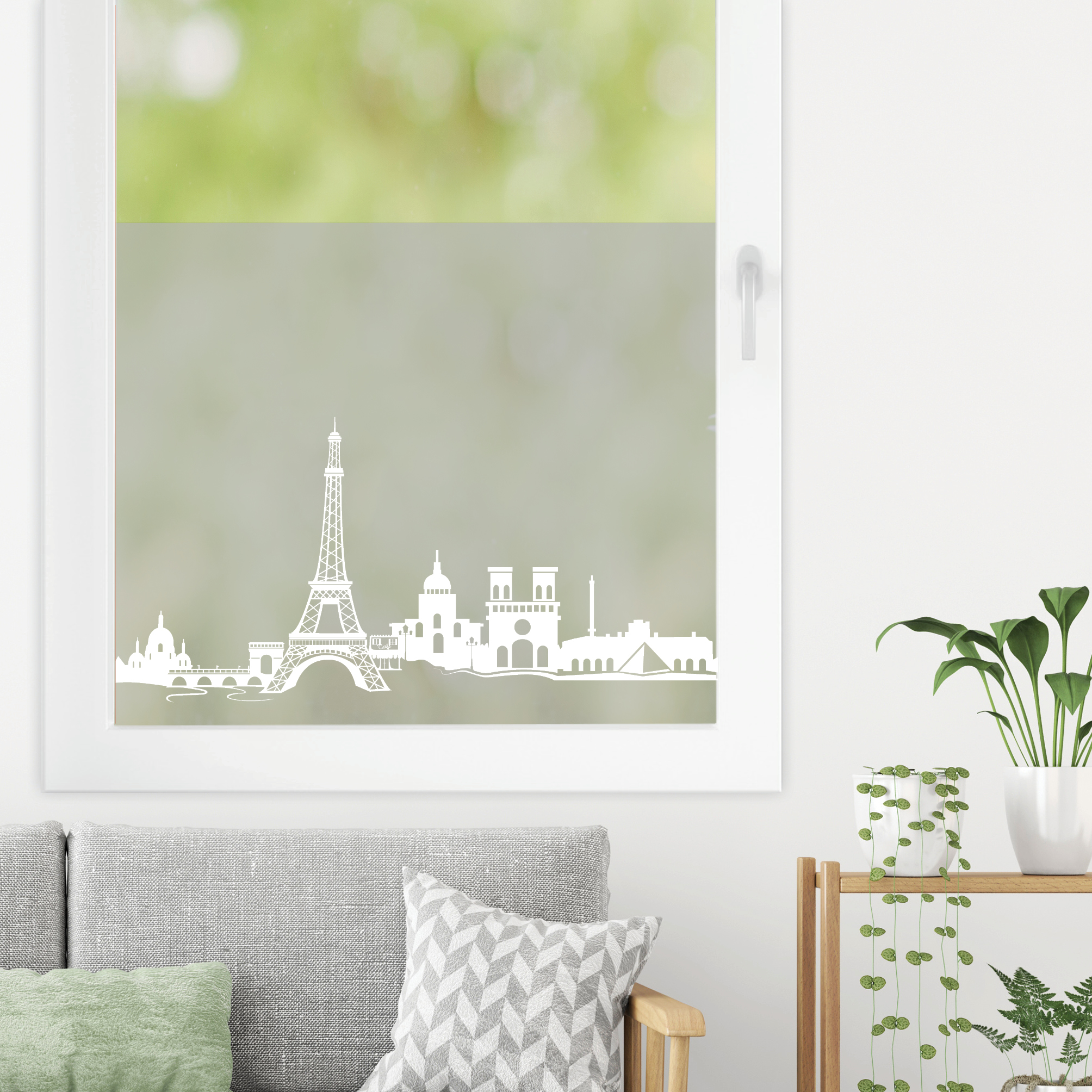 Auf dem Bild ist das Produkt: Sichtschutzfolie Wiederverwendbar Paris Eiffelturm Frankreich Fensterfolie Fensterdeko Milchglasfolie zum Preis von €24.9 abgebildet.