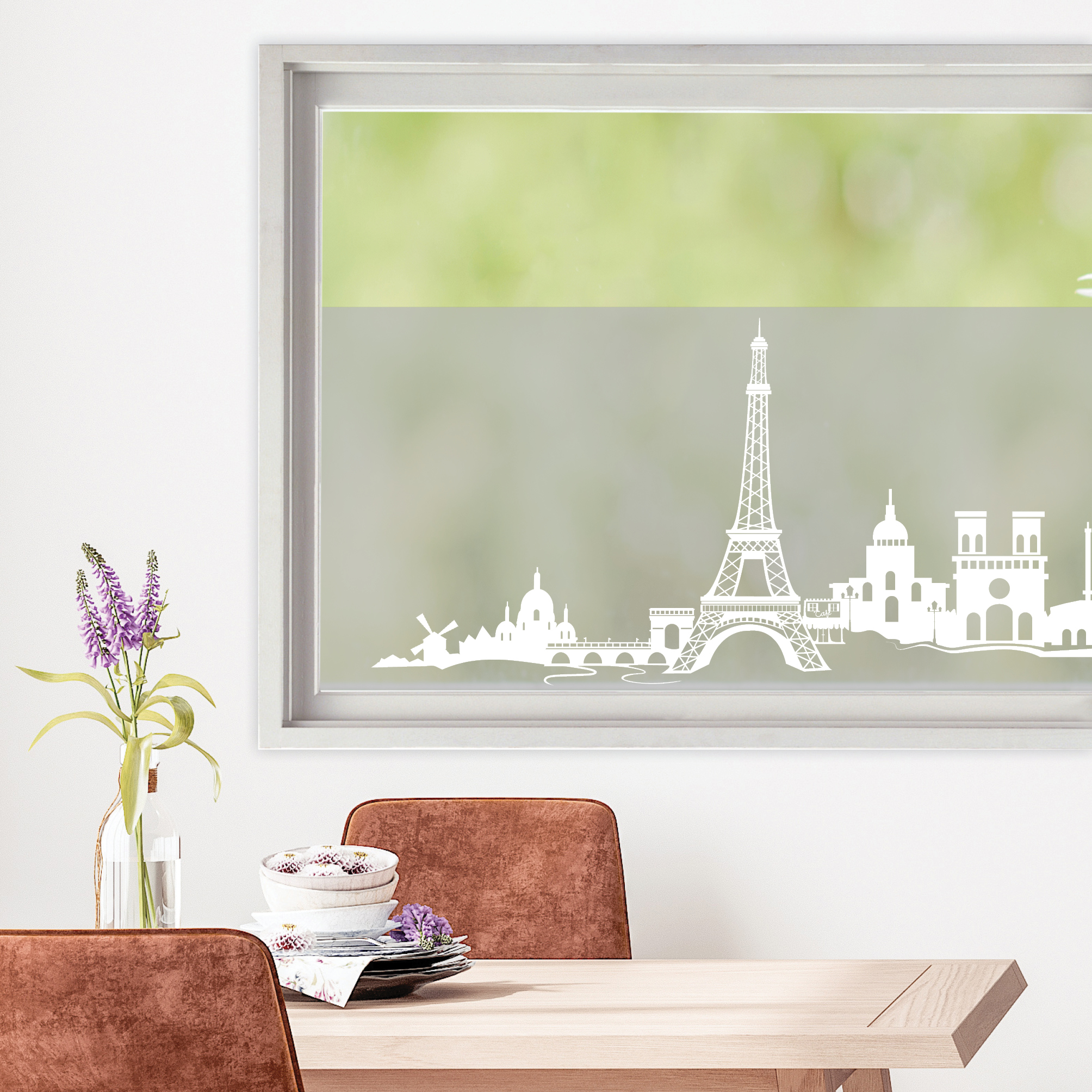 Auf dem Bild ist das Produkt: Sichtschutzfolie Wiederverwendbar Paris Eiffelturm Frankreich Fensterfolie Fensterdeko Milchglasfolie zum Preis von €24.9 abgebildet.