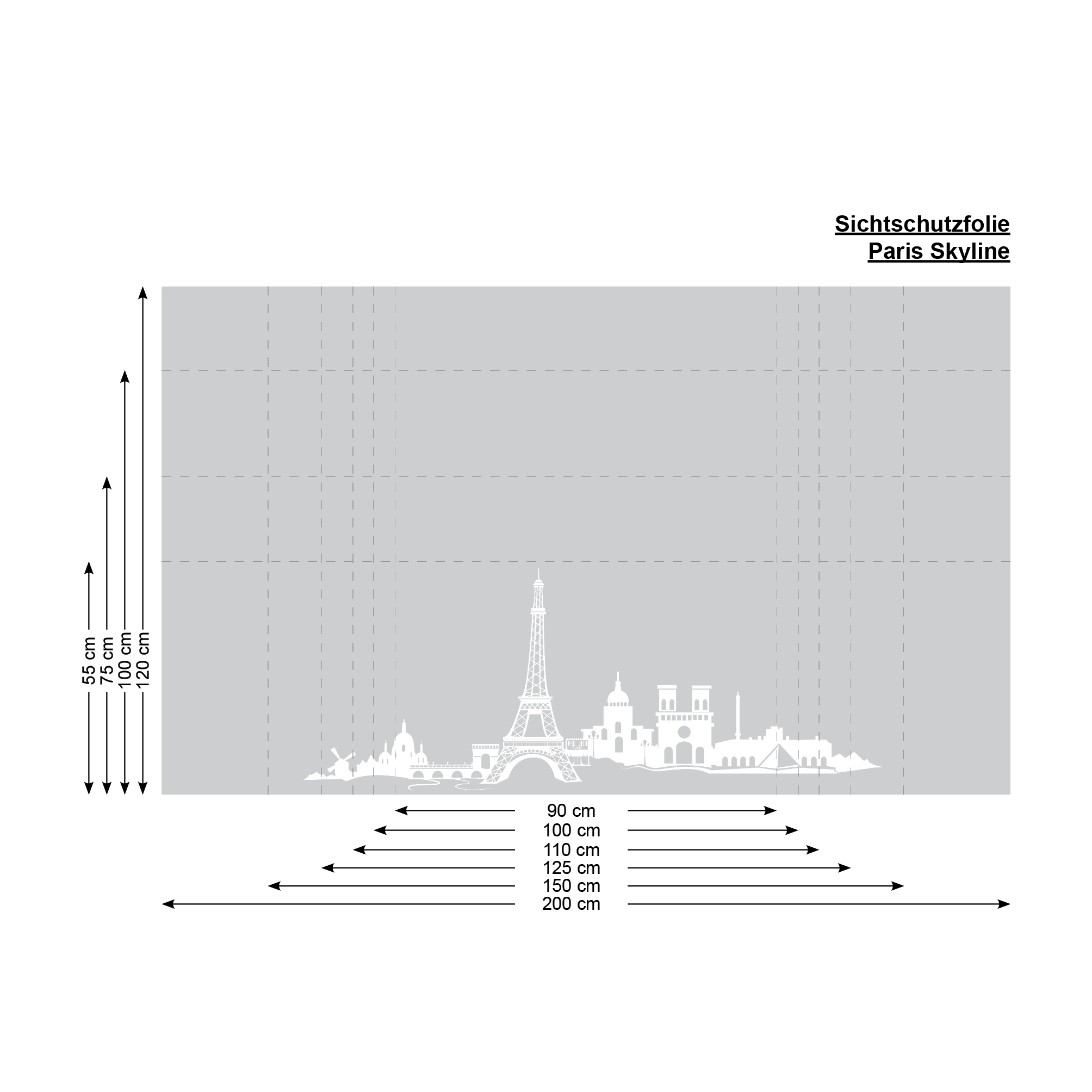 Auf dem Bild ist das Produkt: Sichtschutzfolie Wiederverwendbar Paris Eiffelturm Frankreich Fensterfolie Fensterdeko Milchglasfolie zum Preis von €24.9 abgebildet.