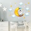 Wandtattoo Kinderzimmer Bär auf Halbmond Sterne Wolken bunt Dekoration Babyzimmer Mond Auf dem Bild ist das Produkt: Wandtattoo Kinderzimmer Bär auf Halbmond Sterne Wolken bunt Dekoration Babyzimmer Mond zum Preis von €23.90 abgebildet.