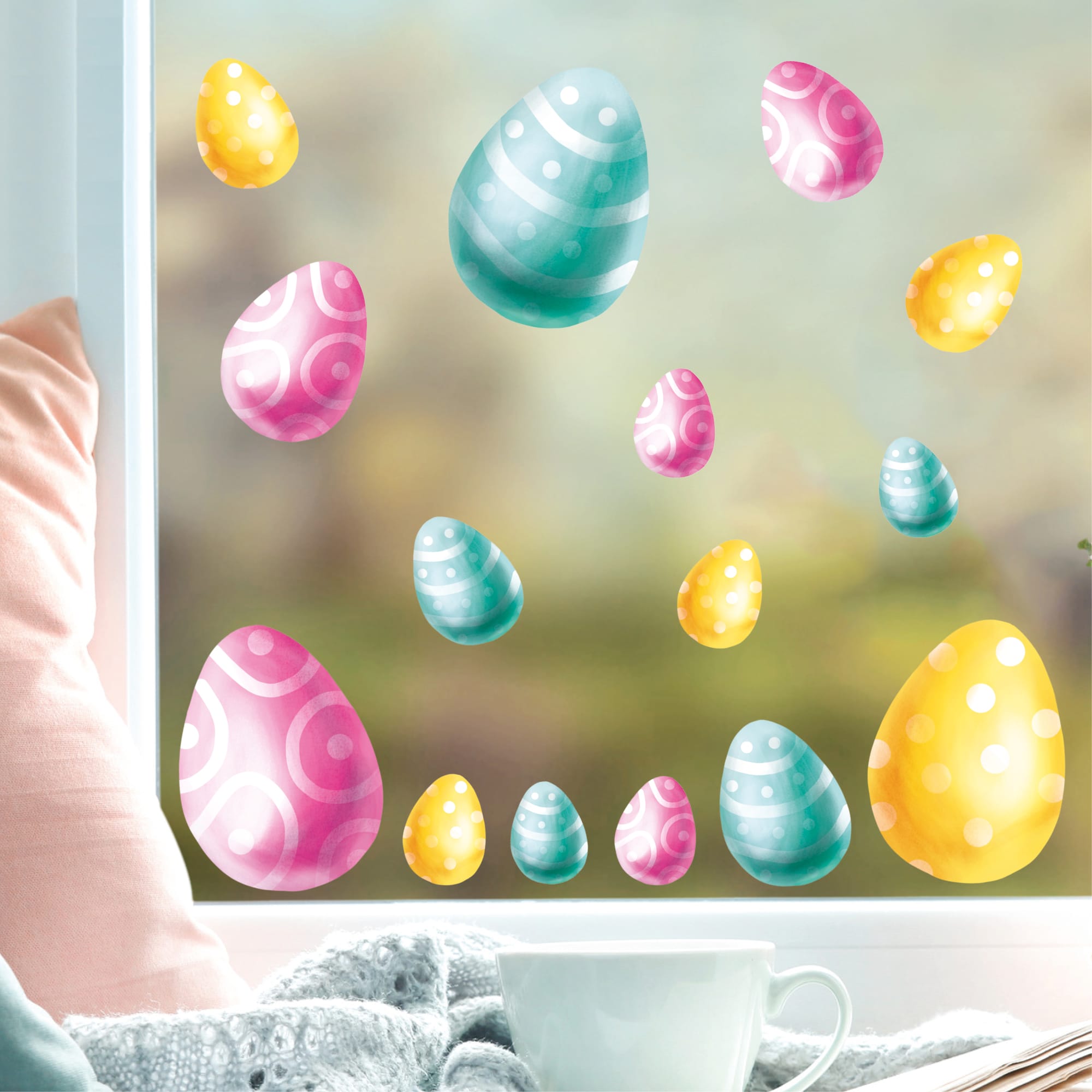 Auf dem Bild ist das Produkt: Fensterbild Frühling Ostern Ostereier bunt Set Fensterdeko Kinderzimmer Kind, Frühlingsdeko, Osterdeko zum Preis von €13.9 abgebildet.