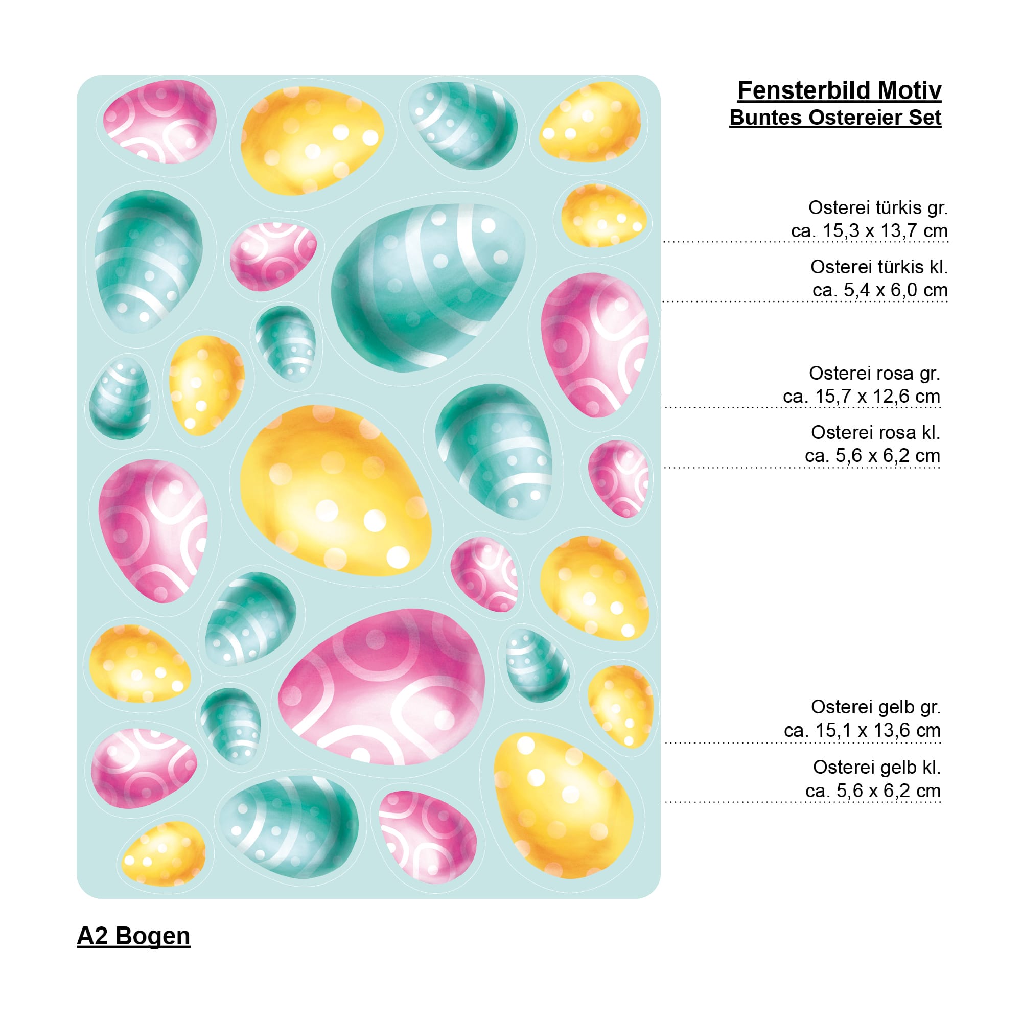 Auf dem Bild ist das Produkt: Fensterbild Frühling Ostern Ostereier bunt Set Fensterdeko Kinderzimmer Kind, Frühlingsdeko, Osterdeko zum Preis von €13.9 abgebildet.