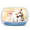 Auf dem Bild ist das Produkt: Brotdose Pferd personalisiert mit Wunschnamen Vesperbox Geschenk anpassbar Einschulung Mädchen zum Preis von €19.9 abgebildet.