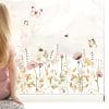 Auf dem Bild ist das Produkt: Fensterbild Feld- und Wiesenblumen wiederverwendbar pastell Blumenwiese mit Schmetterlingen Hummeln Fensterdekoration zum Preis von €13.9 abgebildet.