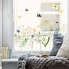 Auf dem Bild ist das Produkt: Fensterbild Feldblumen Wiese Wildblumen Frühling Wildgras Gräser Blumenwiese mit Hummeln Schmetterlingen Fensterdekoration zum Preis von €13.9 abgebildet.